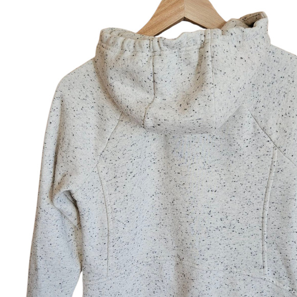 Talbots Hooded Fleece Jacket Sweatshirt Zippered Pockets Heathered Cream Medium - Picture 7 of 7